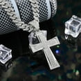 thumbnail image 2 of VNOX VNOX Mens Womens Large Cross Necklace with Stainless Steel Cubic Zirconia Inlay Diamond Pendant and Iced Out Cuban Chain Miami Style Hip Hop Jewelry Christmas Costume, 2 of 8