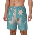 thumbnail image 2 of Uemuo Teal Mama Llama Pattern Mens Swim Trunks Quick Dry Board Shorts with Mesh Lining, Stretch Beach Shorts Quick Dry No-Chafing Board Shorts-Large, 2 of 9