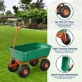 thumbnail image 2 of Kicctian Heavy Duty Garden Dump Cart, 1200 LB Capacity, 6 Cu.Ft, with 13-Inch All-Terrain Tires & 180° Adjustable Handle, for Lawn, Farm, Outdoor Gardening - Green + Orange, 2 of 7