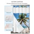 thumbnail image 2 of No Hook Cloth Fabric Shower Curtain with Snap in Liner, Summer Palm Tree Waterproof Shower Curtains Set with See Through Top Window, Sandy Beach Ocean Sky Cloud Plants Bath Curtains Shower 72"x84", 2 of 6