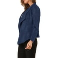 thumbnail image 4 of Allegra K Women's Faux Suede Drape Collar Long Sleeves Open Front Cardigan, 4 of 6