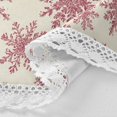 thumbnail image 3 of 60 Inch Round Tablecloth with White Lace Trim Fall Table Cover for Elegant Dining Decor Elegant Red Snowflakes Pattern, 3 of 8
