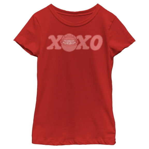 Girl's Star Wars: The Mandalorian Valentine's Day The Child XOXO Bassinet  Graphic Tee Red Small