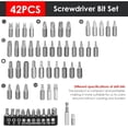 thumbnail image 2 of ZOUSSIQI 46pcs Security Bit Set with Security Torx,Square,Metric & SAE Hex,Phillips,Slotted,Triwing,L Shape Wrench,Spanner Bit Set,Torx Bit Set,Tamper Proof Torx Bit Set,Security CA919-46974, 2 of 7