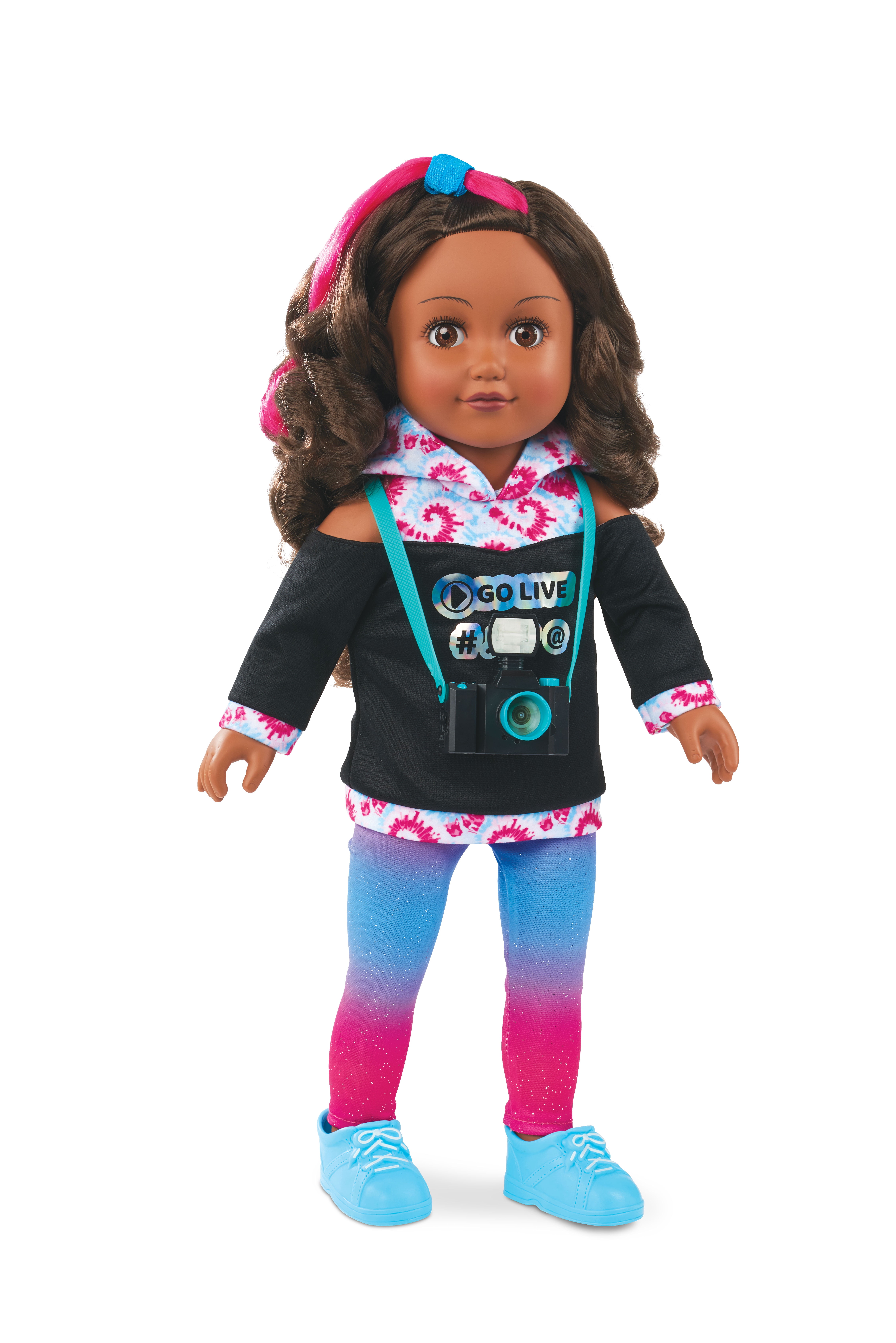 My Life As Poseable Content Creator 18 Inch Doll, Dark Brunette Hair, Brown Eyes