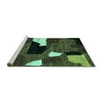 thumbnail image 2 of Ahgly Company Machine Washable Indoor Rectangle Oriental Turquoise Blue Modern Area Rugs, 3' x 5', 2 of 4