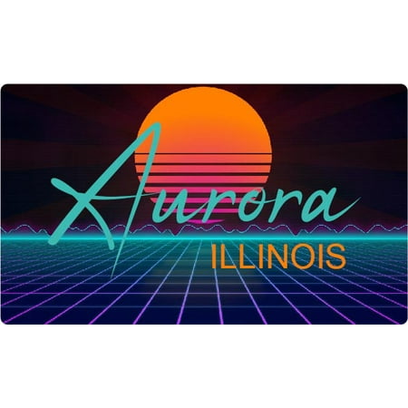 

Aurora Illinois 4 X 2.25-Inch Fridge Magnet Retro Neon Design
