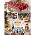 thumbnail image 5 of Red Striped Table Cloth, Modern Minimalist Gradient Lines Country Waterproof Tablecloth for Square Tables, Reusable Washable Fabric Table Cover for Restaurant Kitchen Dining Tables 54"x54", 5 of 6