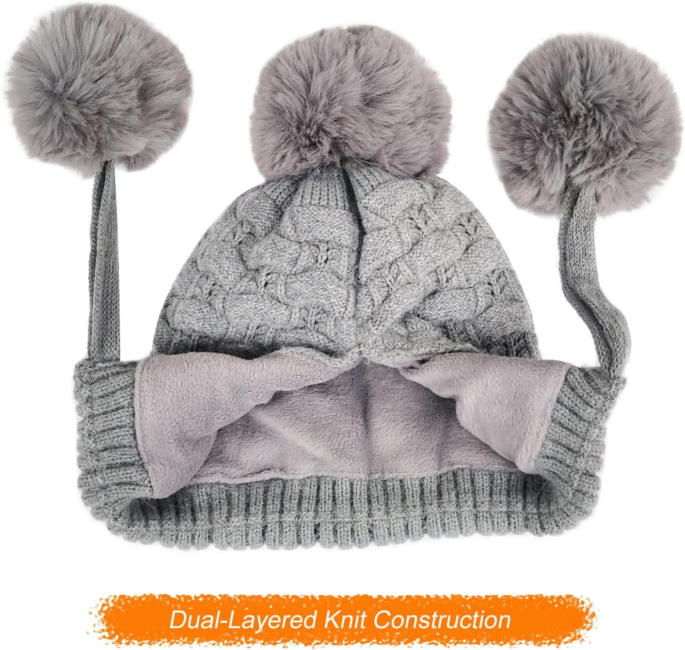 Zhengup XL Size Women Winter Sherpa Beanie Hats Knit Ear Flaps Peruvian Cover Ears Fleece Lined Fluffy Ski Snow Hat Large Head