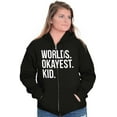 thumbnail image 4 of Worlds Okayest Kid Son Daughter Funny Zip Up Hoodie Men's Women's Brisco Brands S, 4 of 5