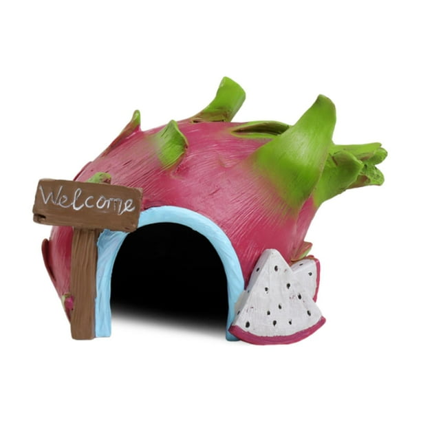 Paisaje para acuario, decoración de pecera, obra de arte subacuática, casa escondite en forma de fruta, estatuilla de resina para jardín de agua dulce Estilo B