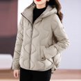 thumbnail image 3 of Winter Warm Coats for Womens Fashion Plus Size Casual Solid Color Hat Long Sleeve Warm Jacket, 3 of 7