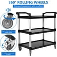 thumbnail image 3 of AOILE 3-Tier Service Cart, Heavy Duty Food Service Cart with Lockable Wheels, 360 lbs Capacity, Black, 3 of 7