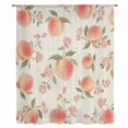 thumbnail image 2 of Peach Sheer Curtains 72 Inches Long, Spring Floral Green Leaf Botanical Pink Fruit Rustic Light Filering Curtains, Breathable Simi Curtain Privacy Drapes for Living Room Bedroom Window Treatment, 2 of 9