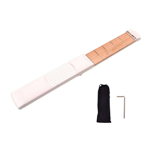 Entrenador de acordes para guitarra de bolsillo de 6 cuerdas, herramienta portátil para practicar acordes de guitarra Folk 4 Blanco 6 trastes