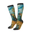 thumbnail image 2 of JUNZAN Fun Novelty Knee Warmer High Socks-Impressionist Village Sky, 2 of 8