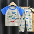 thumbnail image 2 of ShiShine Toddler Baby Boys Girls Summer Clothes Set Cotton Dinosaur Print Short Sleeve T-shirt Tops & Shorts Set 2Pcs Summer Outfits, 2 of 3