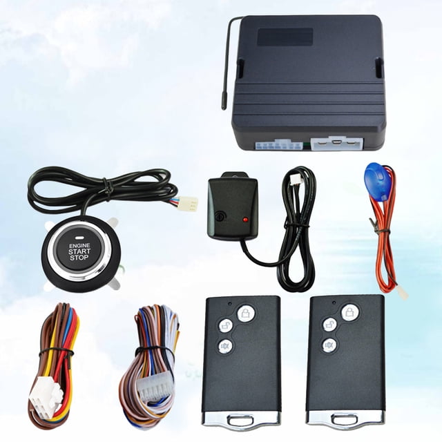 Raindrops Engine Start Car Vibration Alarm with Ignition Push Remote Control Auto Anti-Theft System 12 V Starter Stop