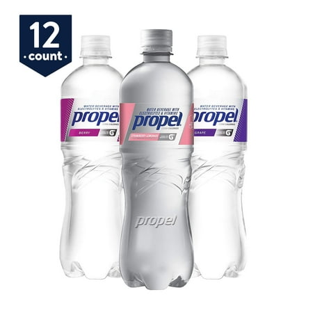 Propel, 3 Flavor Variety Pack, Zero Calorie Water Beverage with Electrolytes & Vitamins C&E, 24 oz Bottles (Pack of