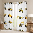 thumbnail image 2 of Erosebridal Cartoon Car Curtains 42x63 inch,Machinery Truck Blackout Curtains,Construction Site Car Vehicle Curtains & Drapes,Excavators Crane Machine Window Curtains for Living Room,Yellow, 2 of 6