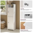 thumbnail image 3 of Bathroom Cabinet, Small Corner Cabinet with 2 Doors and Adjustable Shelf, Narrow Storage Cabinet, Floor Cabinet for Small Spaces, 3 of 7