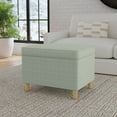 thumbnail image 2 of HomePop Dinah Storage Ottoman, Sage Mini Grid Pattern, 2 of 10