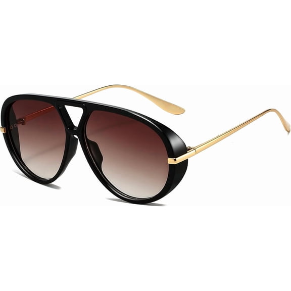Trendy Oversized Aviator Sunglasses for Women Men Retro Big Round Shield Sun Glasses Vintage Shades