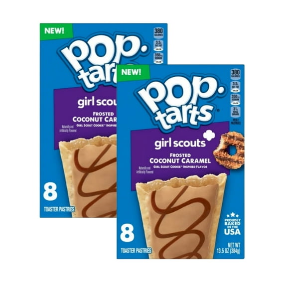 (2 Pack) Pop-tarts Girl Scouts Frosted Coconut Caramel 13.5 Oz