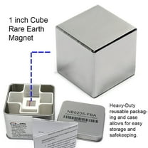CMS Magnetics 1-Inch Neodymium Cube Magnet in Safe Keeper - Strong NdFeB Rare Earth Magnet with Triple Coating, Durable & Powerful