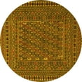 thumbnail image 1 of Ahgly Company Machine Washable Indoor Round Southwestern Yellow Country Area Rugs, 7' Round, 1 of 4