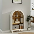 thumbnail image 2 of Display Shelves Arched Small Bookcase,Arched Storage Cabinet,Wooden Modern Arched Top Bookshelf with 3 Shelves,White with Woodgrain Shelves, 3-Tier Storage Shelf for Living Room, Bedroom, Entryway,Wo, 2 of 23
