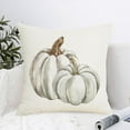 thumbnail image 4 of Fall Autumn White Pumpkin Throw Pillow Covers 18x18 Inch Set of 2 Thanksgiving Teal Grey Pumpkins Outdoor Decorative Pillows Cover Harvest Linen Pillowcase for Bed Couch Sofa Decor, 4 of 6