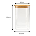 thumbnail image 2 of Square Glass Jar Grain Canister Sealed Food Storage Container for Loose Tea Coffee Bean (950ml), 2 of 8