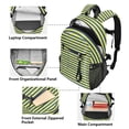 thumbnail image 5 of JIALIOU 14" Laptop Backpack Waterproof Airline Approved Stylish Casual Daypack for Travel Business College Work, Navy Yellow Stripe, 5 of 8