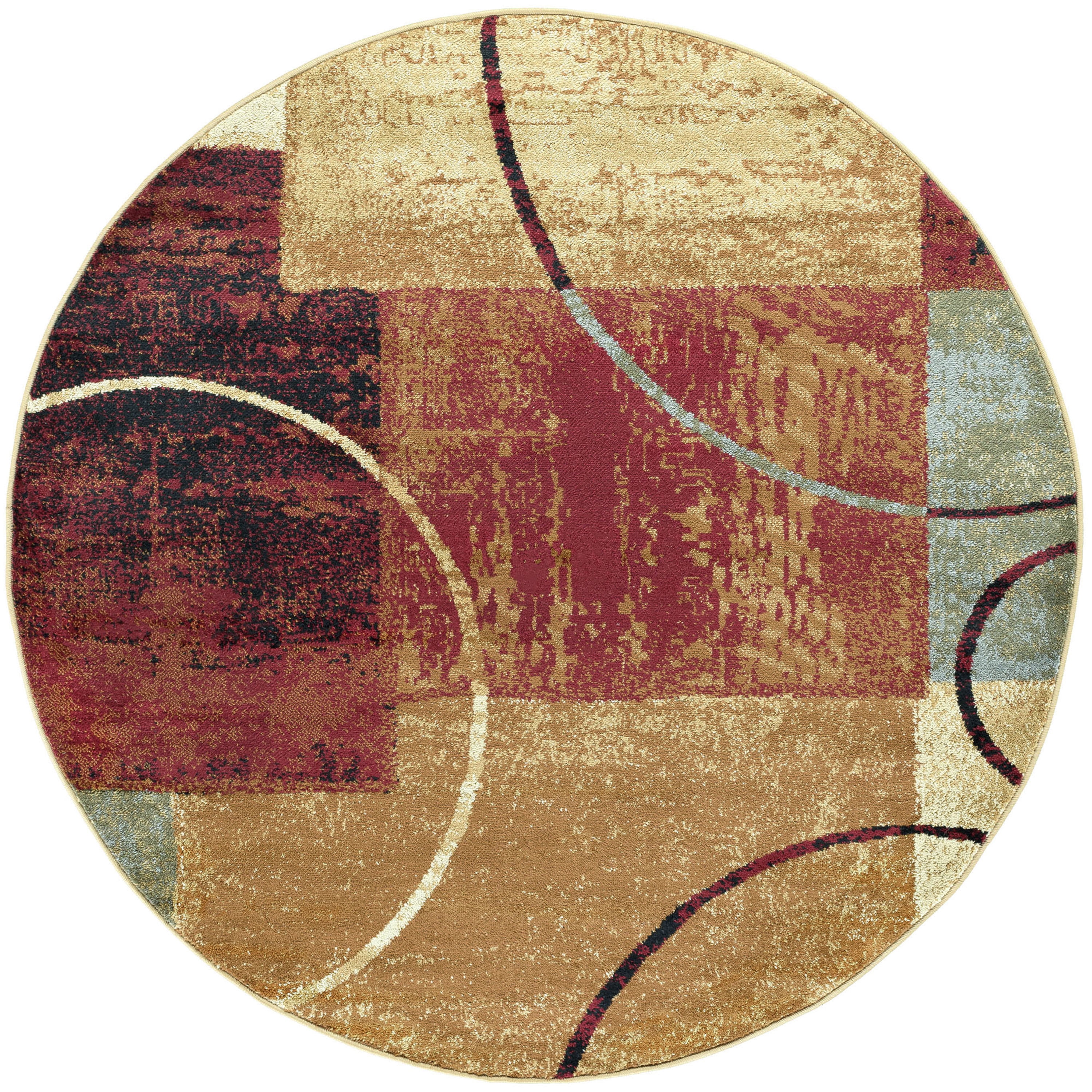 Elegance Contemporary 8' Round Multi-Color Polypropylene Indoor Area Rug