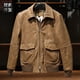 thumbnail image 4 of Chaqueta de piel de vaca de primera capa para hombre, estilo antiguo, informal, elegante, con solapa, estilo A1, de alta gama, 2024, 4 of 5