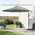 thumbnail image 3 of 10 ft Offset Patio Umbrella with Cover, Hanging Cantilever Umbrella with 360Â° Rotation, Crank Handle, Tilt, Tan, 3 of 11