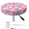 thumbnail image 4 of Goofa pink Holiday Joy Printed Stool Covers Round, Waterproof Round Bar Stool Covers Anti-Slip Round Bar Stool Seat Cover with Elastic Bands Durable-13 inch, 4 of 7