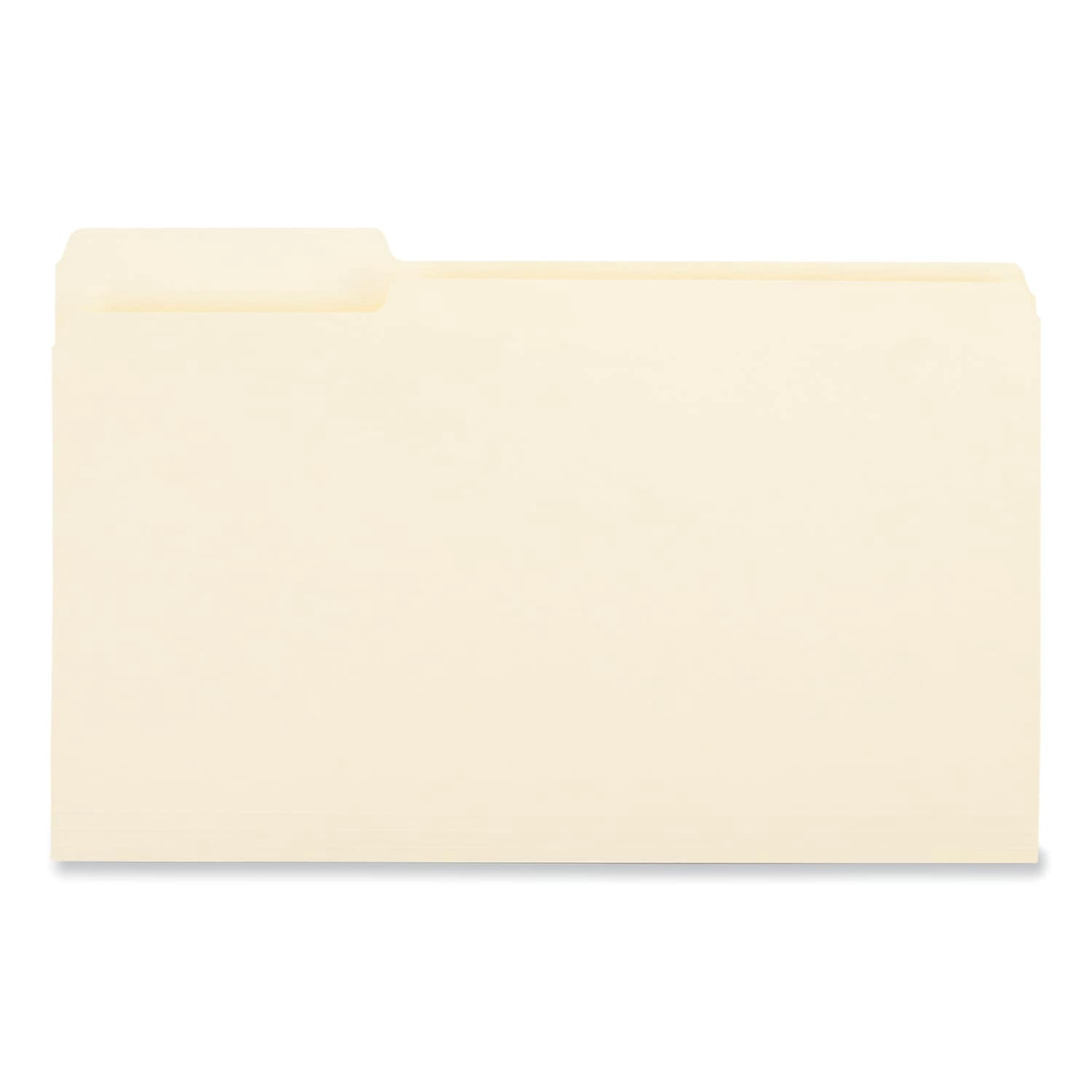 File Folders, 1/3 Cut First Positions, One-Ply Top Tab, Legal, Manila (100/Box)