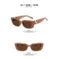 thumbnail image 2 of Gafas de sol cuadradas rectangulares, gafas retro de moda, protección UV 400, gafas para conducir para hombres y mujeres - Jelly Brown xq-sg1140, 2 of 4