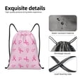 thumbnail image 4 of Kdxio Breast Cancer Awareness 1 Pattern Drawstring Bag for Gym Sports School Travel Lightweight Sackpack with Adjustable Cords Waterproof Fabric-Small, 4 of 6
