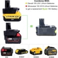 thumbnail image 3 of Adaptador de batería para batería Dewalt a Ryobi y para batería Milwaukee a Ryobi, convierte batería Dewalt de 20 V/Milwaukee de 18 V a Ryobi de 18 V One+ batería de iones de litio (solo adaptador, 3 of 5