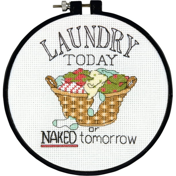 Dimensions Learn A Craft Laundry Today Counted Cross Stitch Kit 6 Round 14 Count Walmart Com Walmart Com