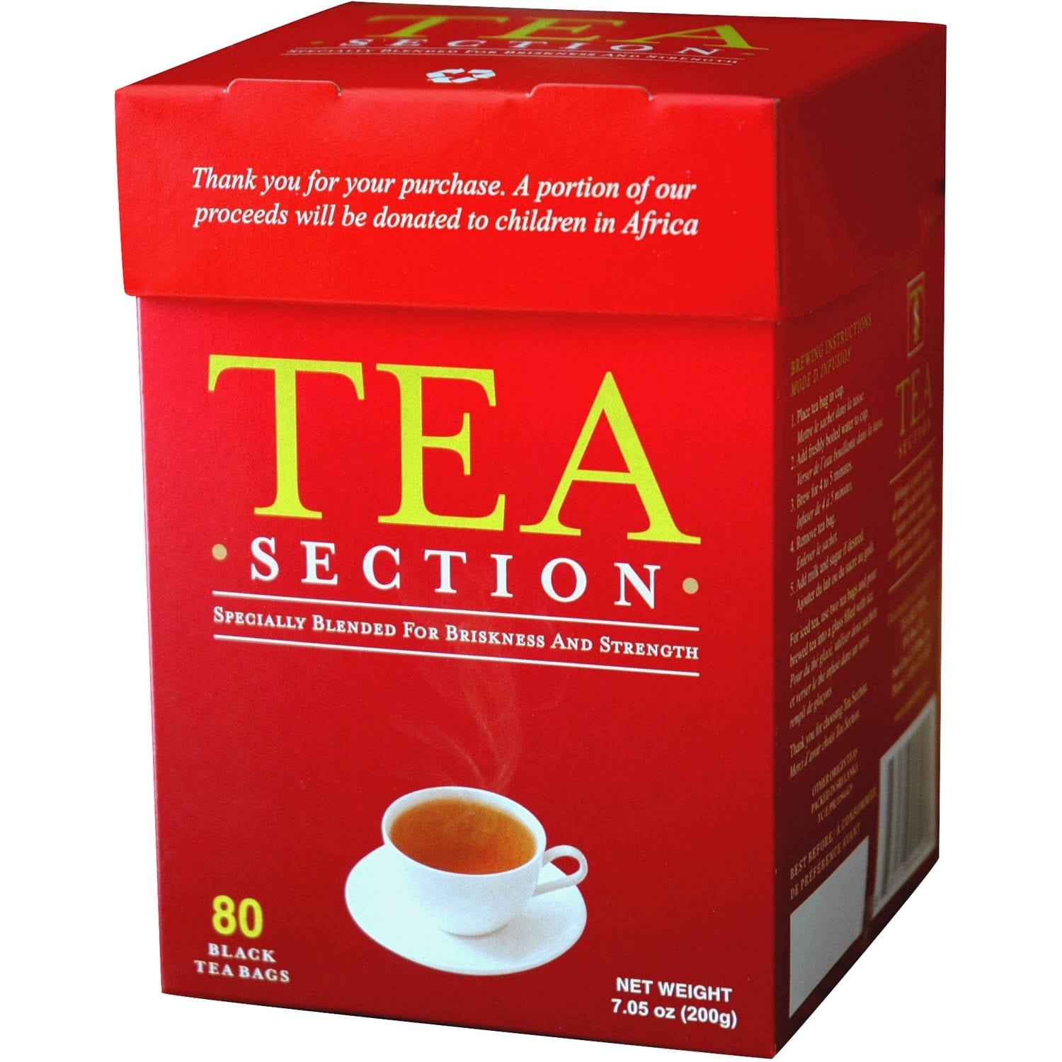 Tea Section Black Tea Bags, 80 count, 7.05 oz