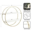thumbnail image 3 of Kate and Laurel Sequoia Modern Round Wall Shelf, 24 Inch Diameter, White and Gold, Contemporary Glam 2-Tier Floating Shelf Decor for Living Room, Bedroom, or Bathroom Display, 3 of 8