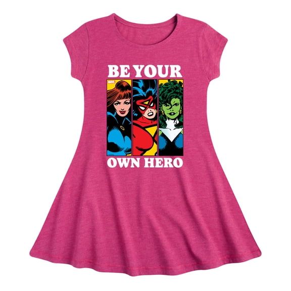Marvel - Be Your Own Hero - Youth Girls Fit & Flare Cap Sleeve Dress