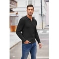 thumbnail image 2 of COOFANDY Polo Shirts for Men Quarter Zip Pullover Classic Sweater Polo Long Sleeve Slim Fit T Shirts Casual Fall Fashion Sweaters, 2 of 9