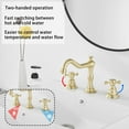 thumbnail image 3 of GGStudy GGStudy Brass Brushed Gold Widespread 8in Two-Handle Faucet, 3 of 9
