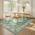 thumbnail image 4 of Lahome Decor 5'x7'Oriental Floral Medallion Area Rug for Living Room,Non Slip Machine Washable Vintage Indoor Rug,Vintage Printed Rug,Low Pile Lightweight Vintage Rug for Bedroom,Sky Blue, 4 of 9