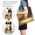 thumbnail image 4 of Large Capacity Print Tote Bag,Lightweight Portable Foldable Shopping Bag A Capybara and A Water Buffalo, 4 of 6